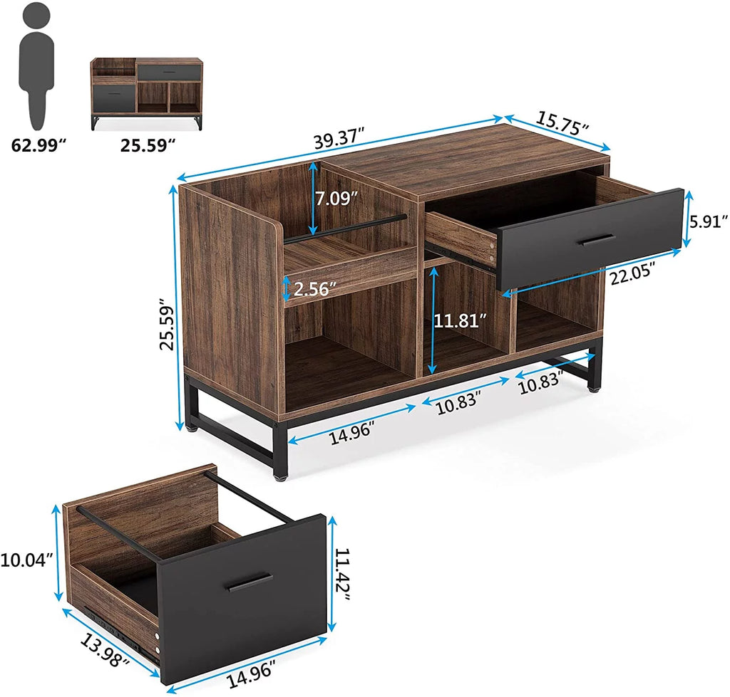 2 Drawer Wood Filing Cabinet G564925
