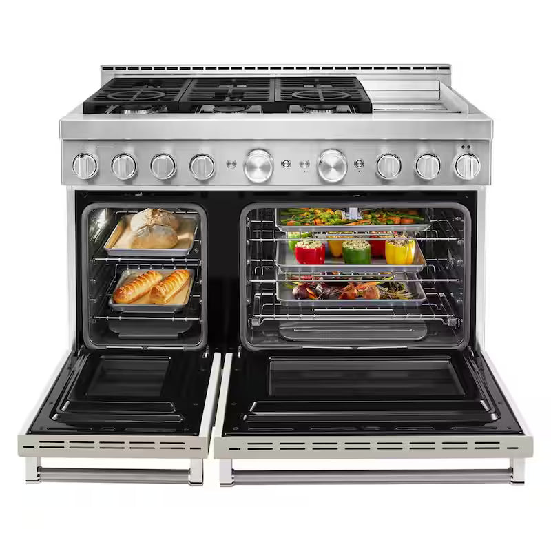 6.3 cu. ft. Smart Double Oven Gas Range with Griddle I391