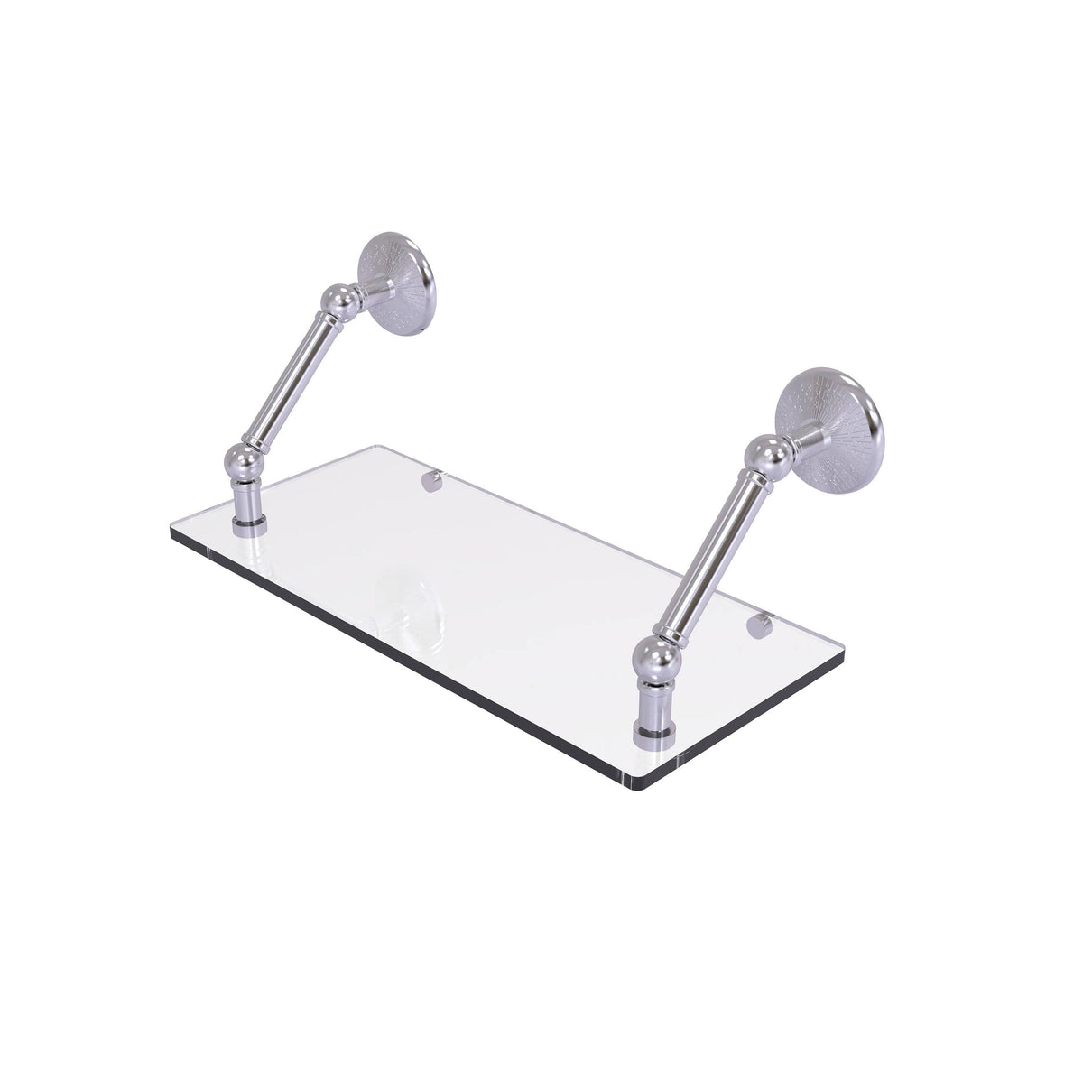 18 inch Floating Glass Shelf Satin Chrome I820
