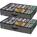 Black Linen-like Underbed Shoe Storage Organizer R919