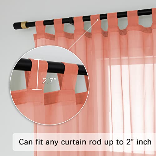 Dusty Blue Tab Top Semi Sheer Curtains, 52 x 72 inches, 2 Panels T8459