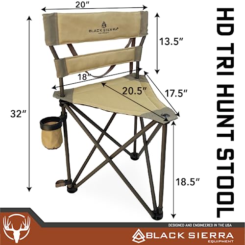 Black Tripod Hunting Stool with Steel Frame P50544
