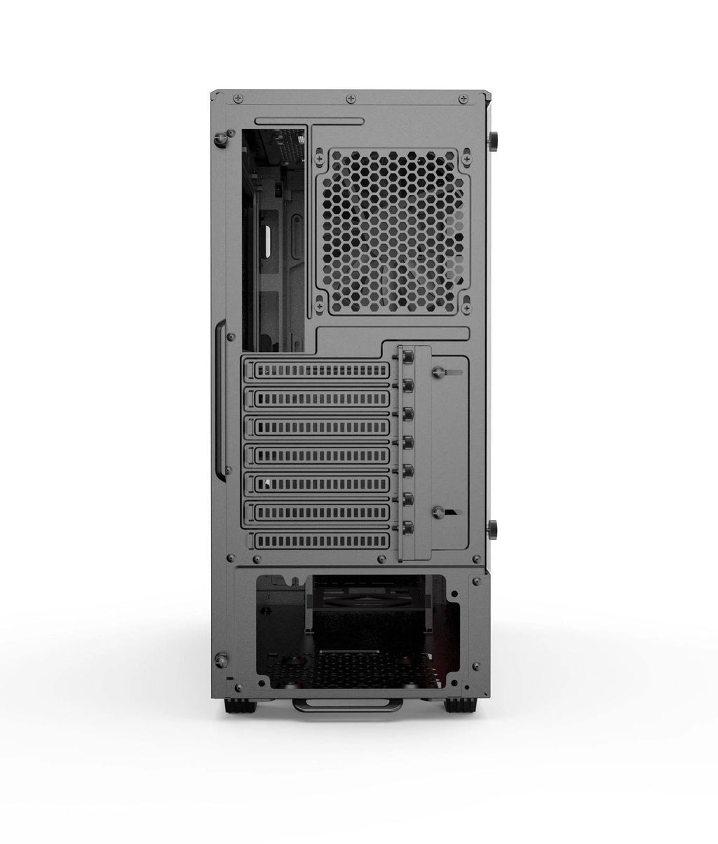 Black Compact EATX Mid-Tower Case with Tempered Glass U219401