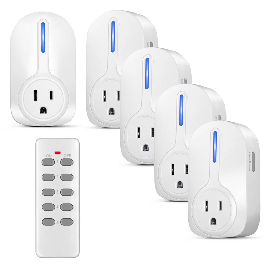 5 Pack Wireless Remote Control Power Outlet L406