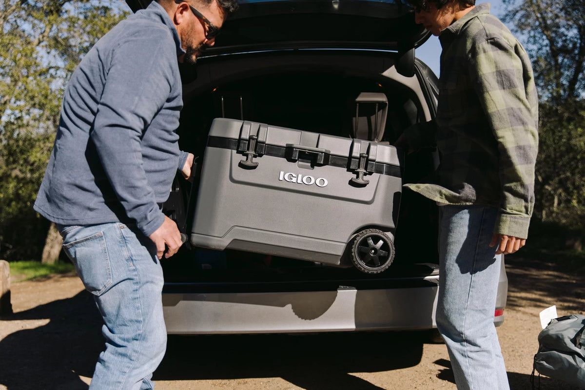 72 Quart Ice Chest Cooler with Wheels Gray S893406