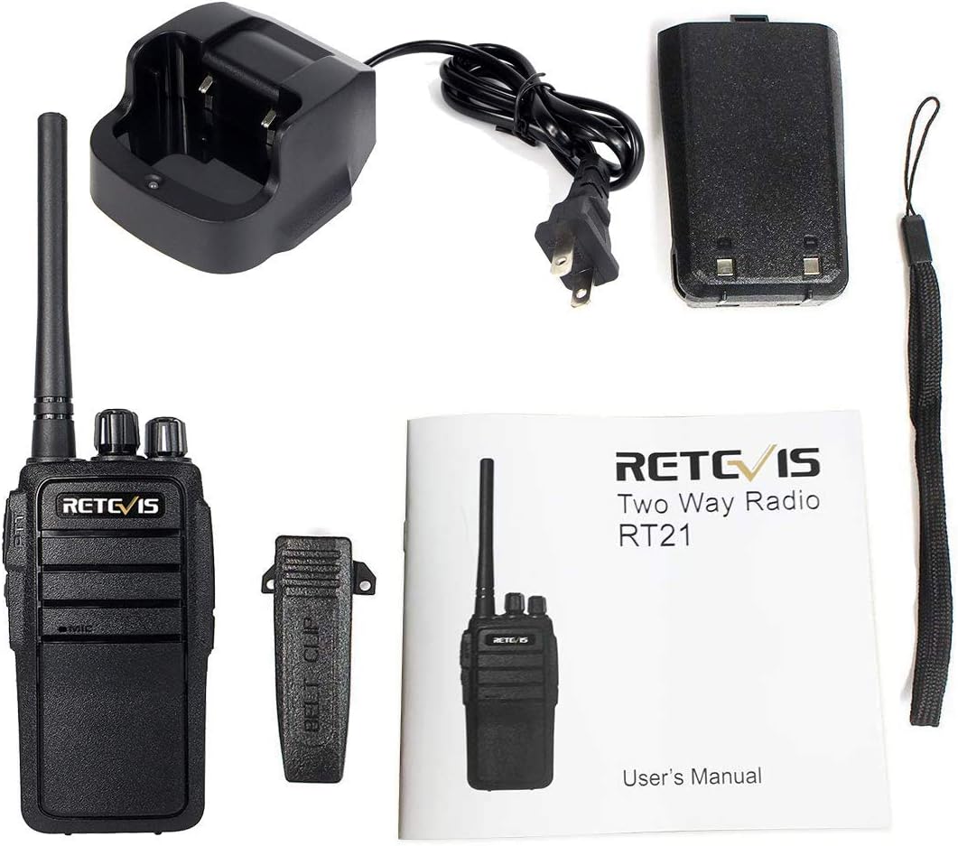 Case of 4 Rechargeable Two Way Radios, 16 Channels VOX Hands Free O39720