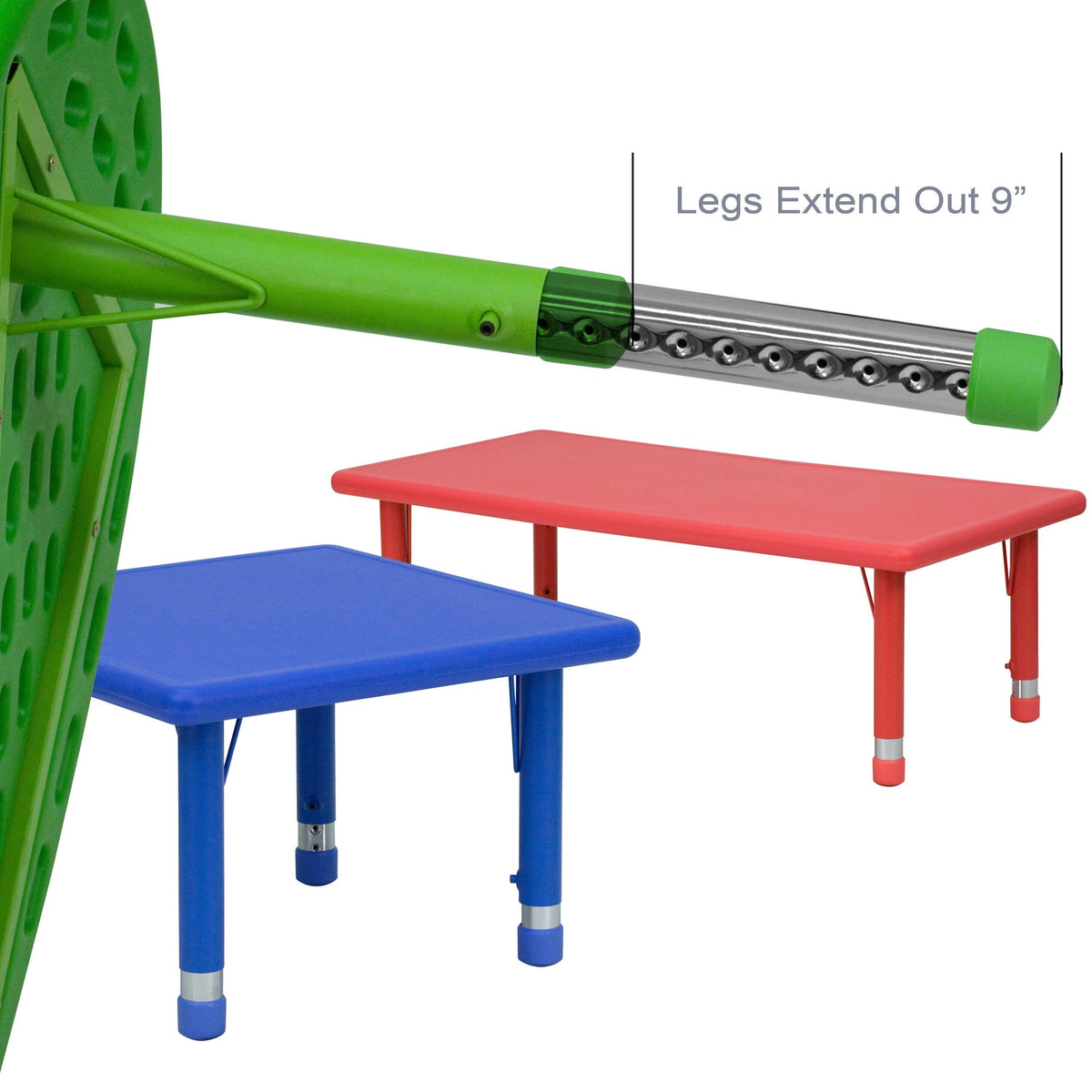 Green Plastic Height Adjustable Activity Table Set with 2 Chairs A4150