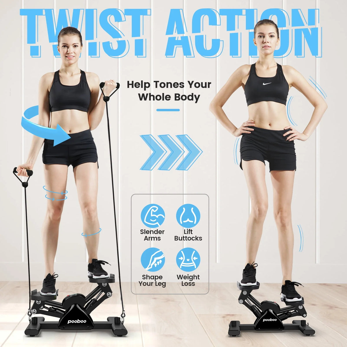 Mini Stepper Machine with Resistance Bands V117160