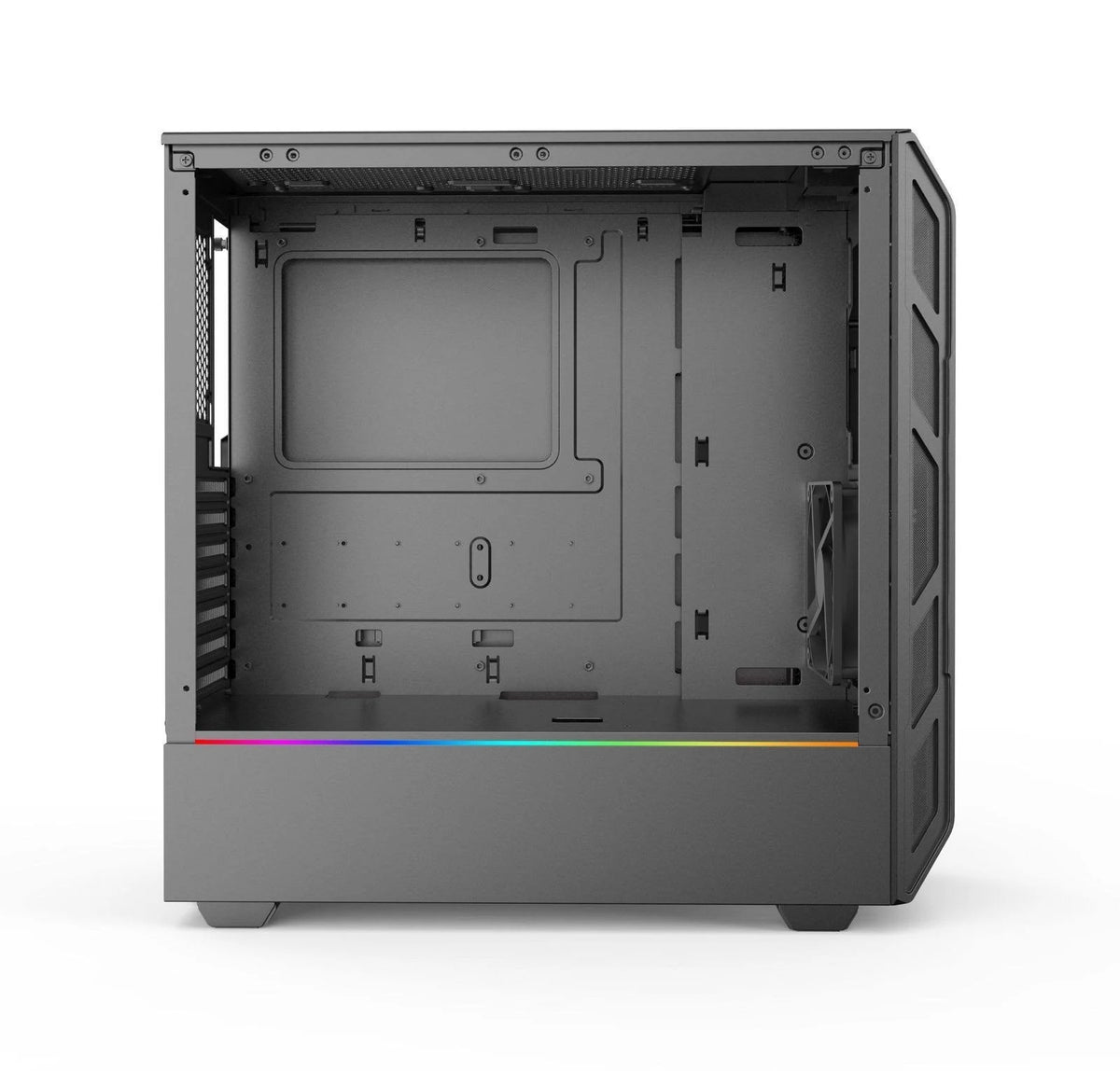 Black Compact EATX Mid-Tower Case with Tempered Glass U219401