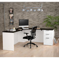 Deep Grey White Corner Desk B92475