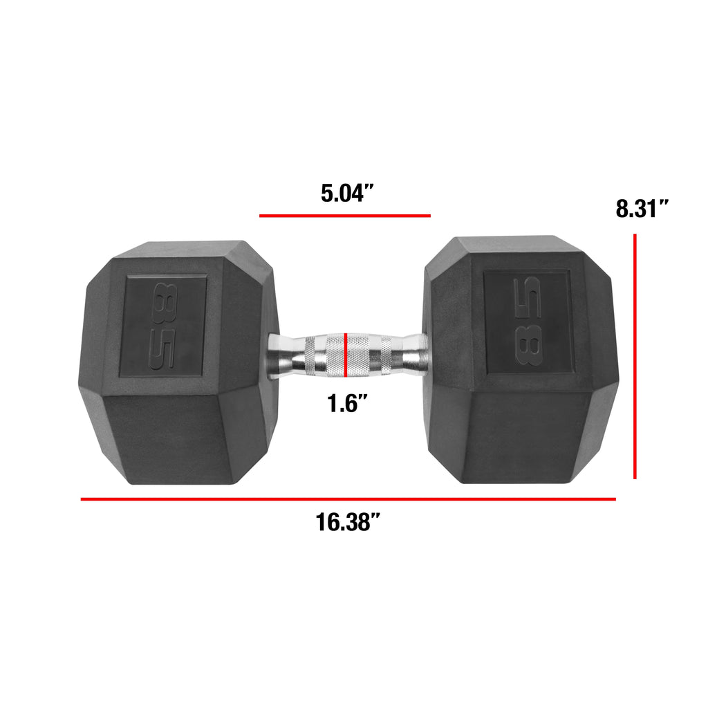 85 lbs Coated Hex Dumbbell O786811