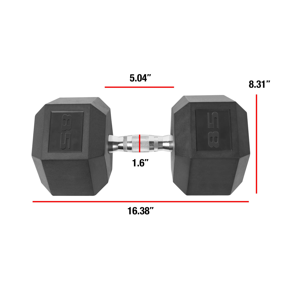 85 lbs Coated Hex Dumbbell O786811