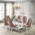 7 Piece Glass Top Dining Set Table & 6 Chairs W7365