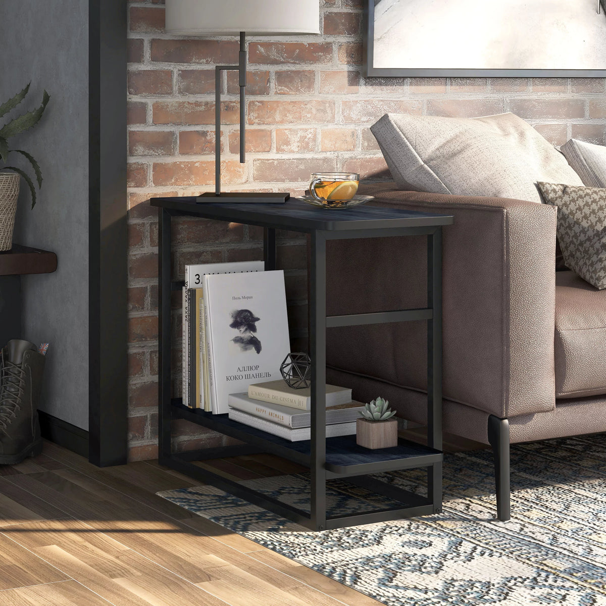 Oak Side Table with Lower Shelf X512533