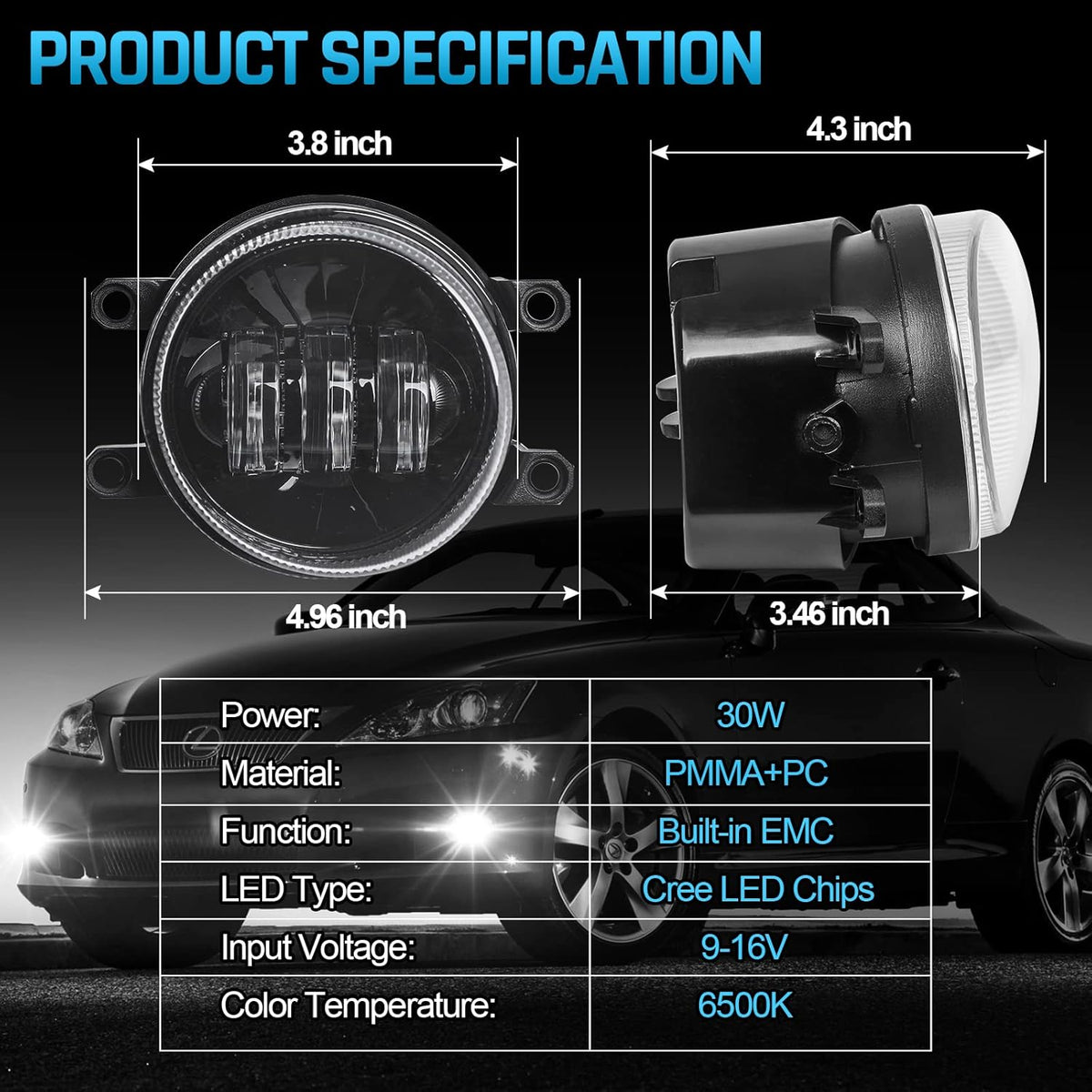 LED Fog Light, 1 Pair W48725