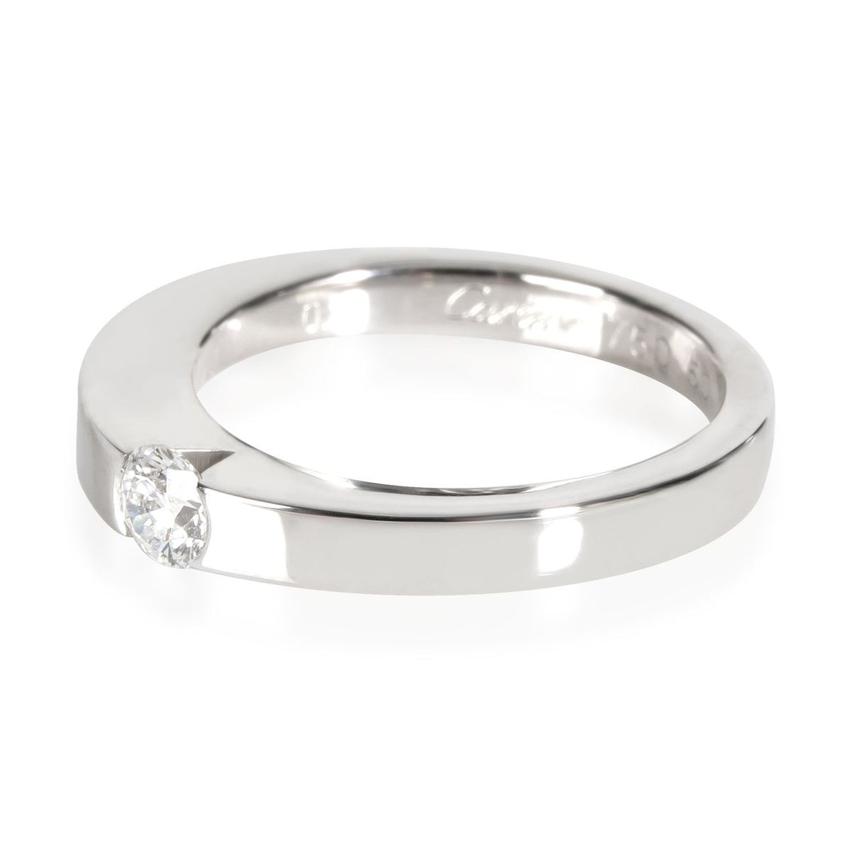18K White Gold Diamond Solitaire Ring H626