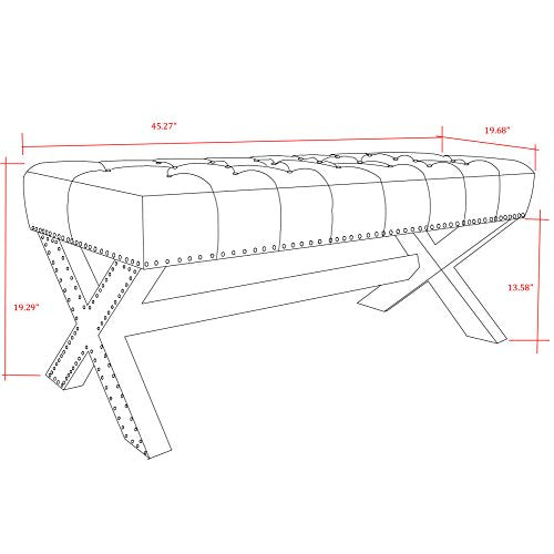 Dark Grey Velvet Bench J56979