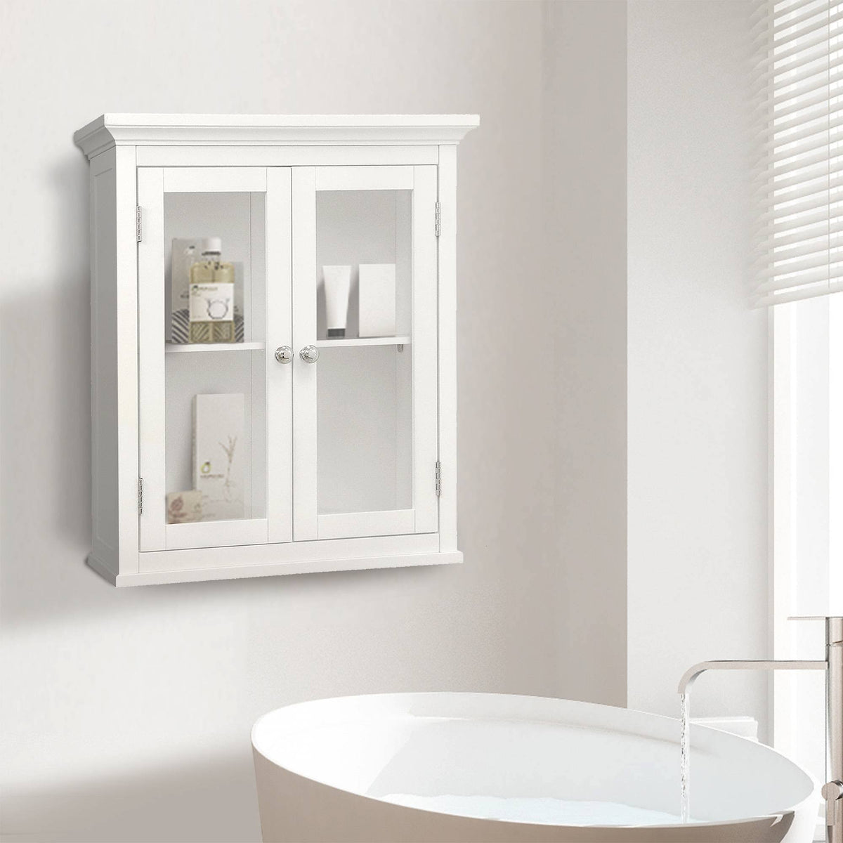 Wall Cabinet with 2 Doors, White I8162