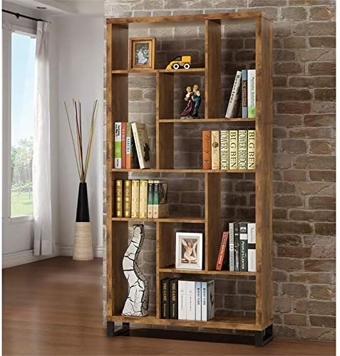 Modern Bookcase in Antique Nutmeg and Black Q89596