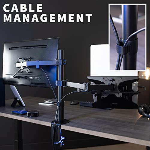 Full Motion Monitor and Laptop Desk Mount Articulating Double Arm VESA Stand E66860