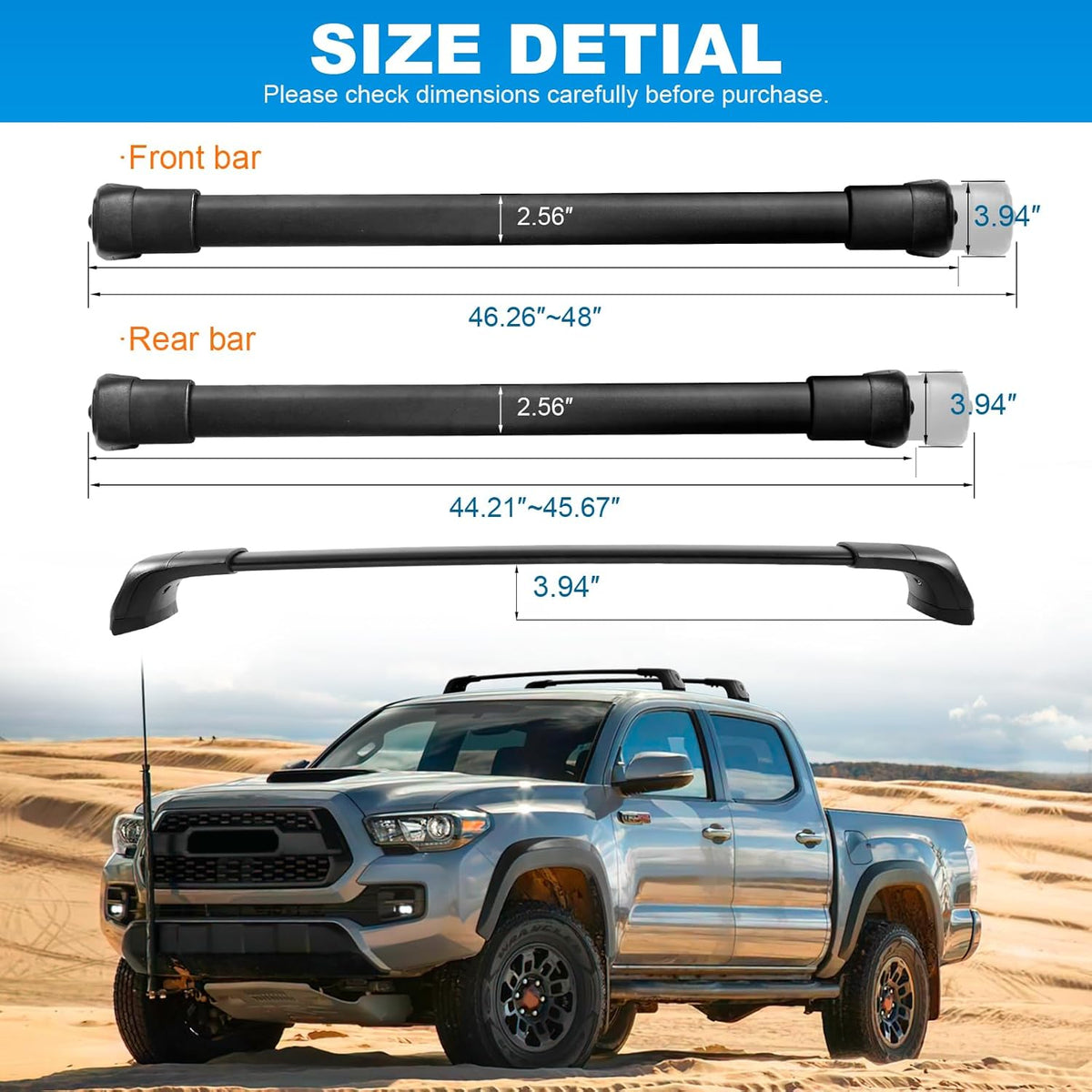 Heavy Duty Lockable Aluminum Black Roof Rack Cross Bars V44505