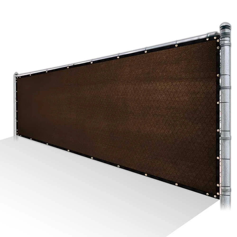 Brown Privacy Fence Screen Mesh with Reinforced Grommets D6209