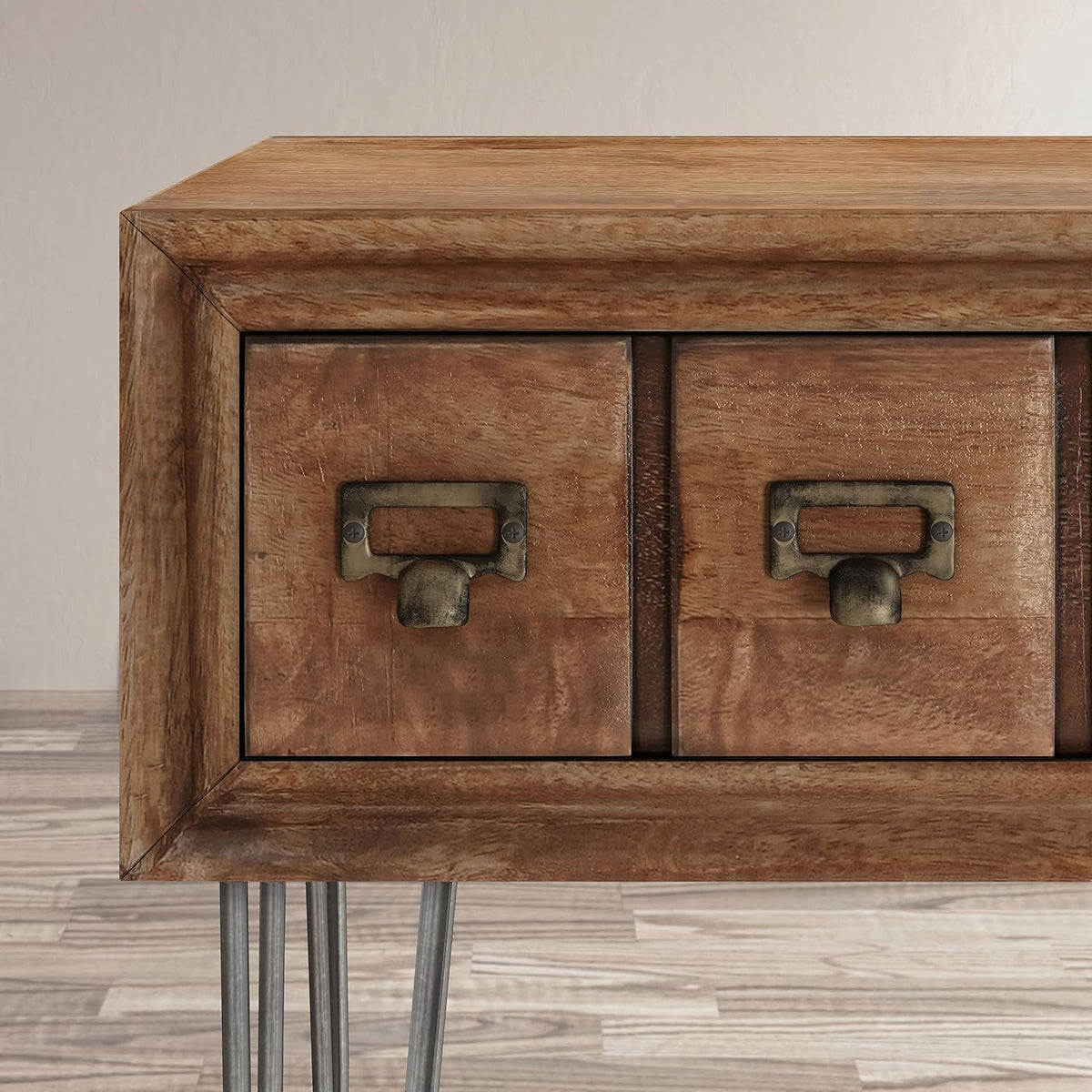 Solid Wood Console Table with Apothecary Drawers Z94658