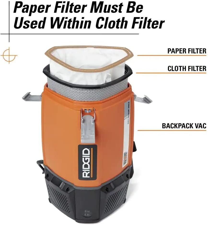 6 Qt. Backpack Vacuum Cleaner with Filters L61320