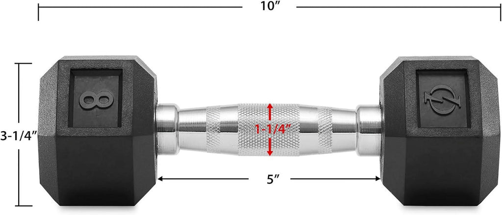 45 lb Rubber Coated Hex Dumbbell Pair B84629