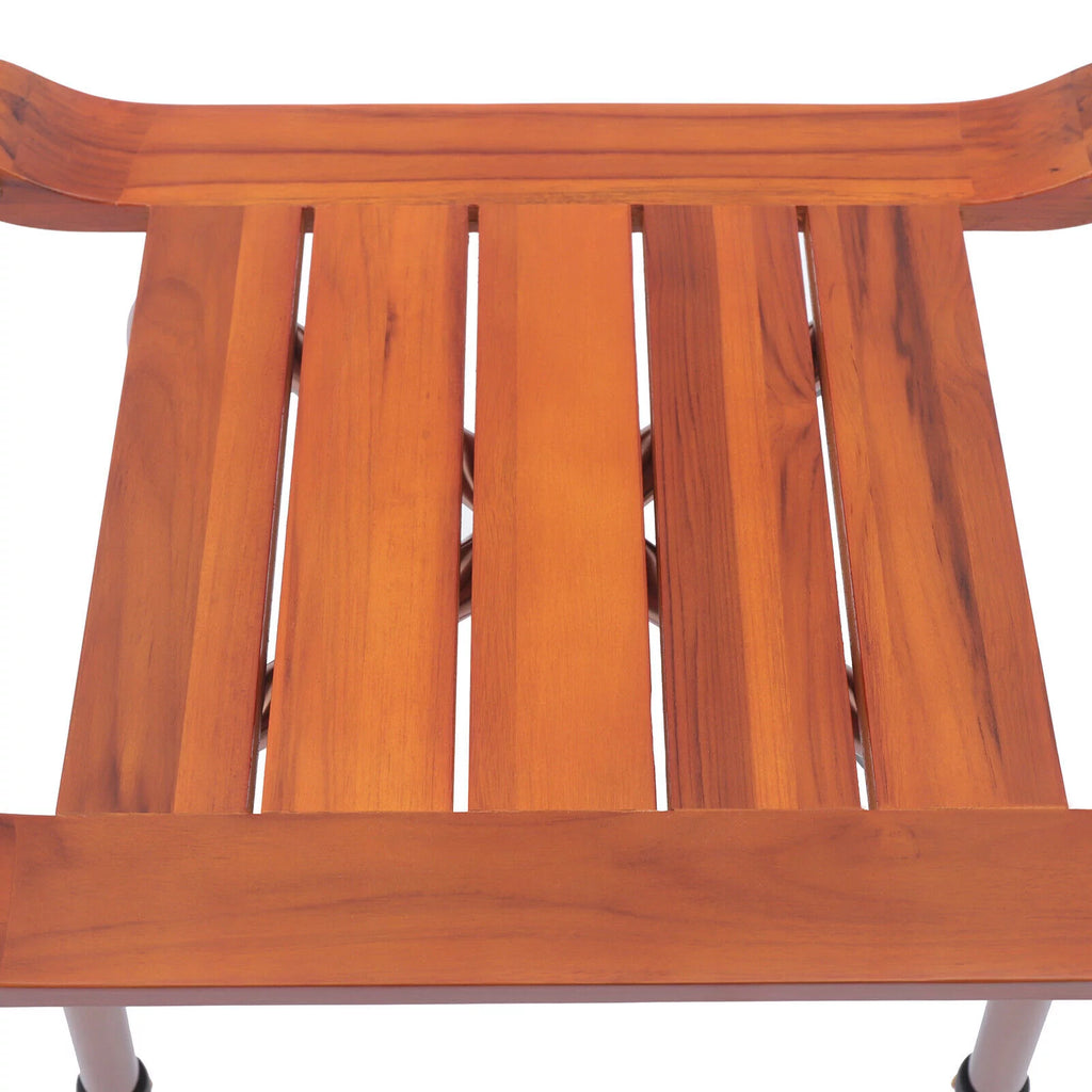 Teak Shower Stool Non-Slip Adjustable W728049