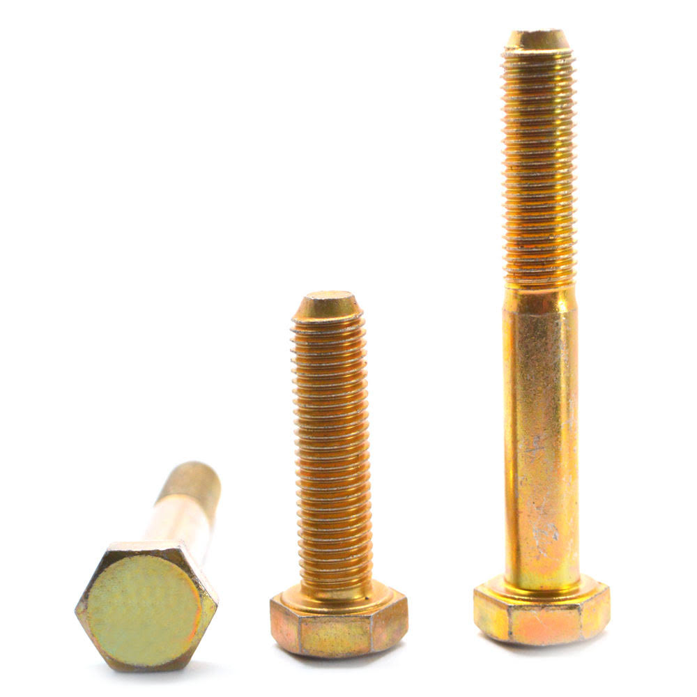22 x 2 3/4 x 22 Grade 8 Hex Cap Screw Alloy Steel Yellow Zinc Plated C493