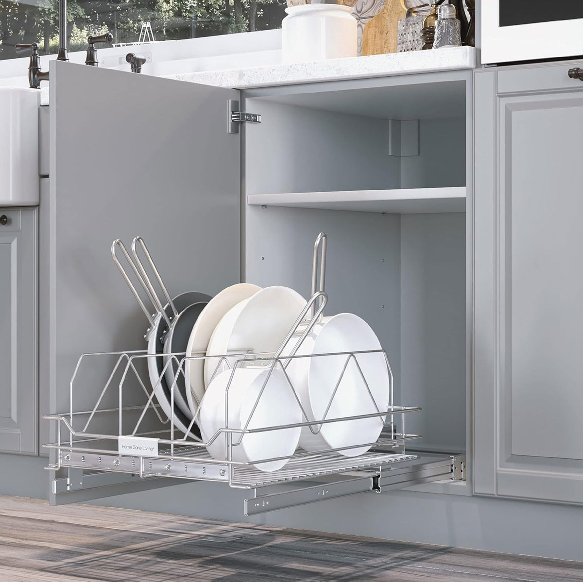 Pull Out Drawer Cabinet Organizer with Slide Out Shelves E701451
