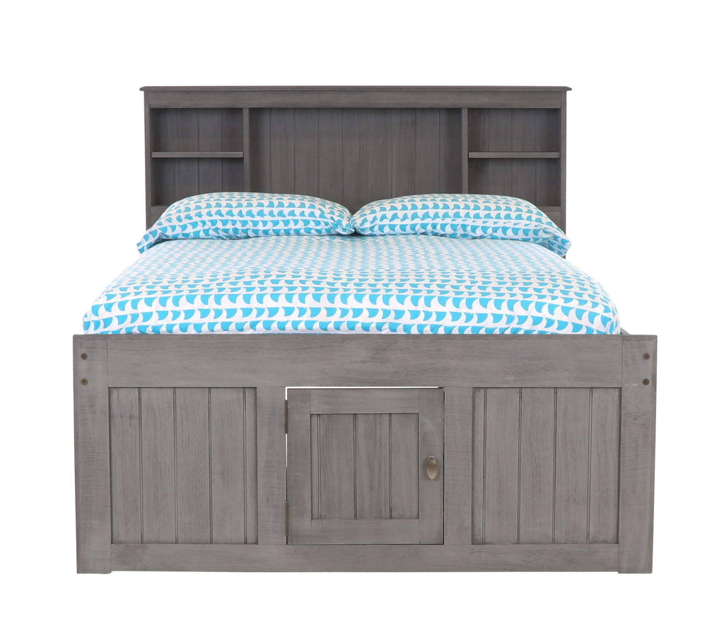 Charcoal Full Bookcase Bed with 12 Drawers F557406