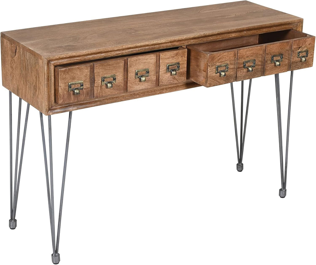 Solid Wood Console Table with Apothecary Drawers Z94658