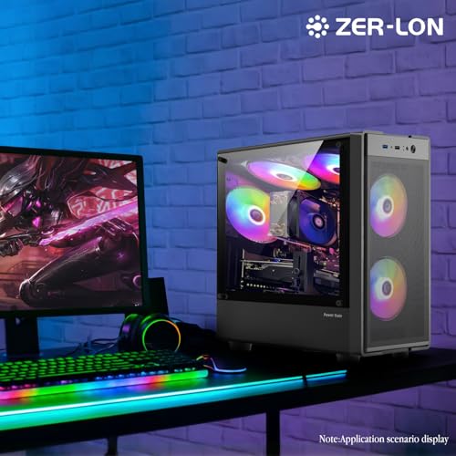 Gaming PC Desktop Computer, AMD Ryzen 5 5500, Radeon RX 550 4GB, 16G DDR4 RAM, 1TB NVME SSD Y761557