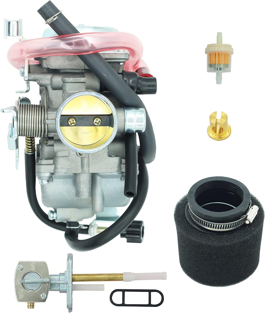 Carburetor for Kawasaki KLF300 Bayou 300 ATV with Air Filter and Fuel Petcock, Pack of 2 O5736