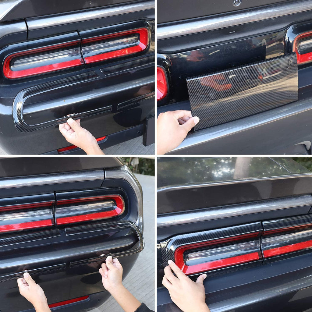 Carbon Fiber Grain Taillight Cover Trim Accessories Pack of 2 C70219