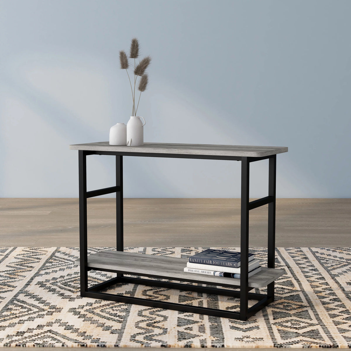 Oak Side Table with Lower Shelf X512533
