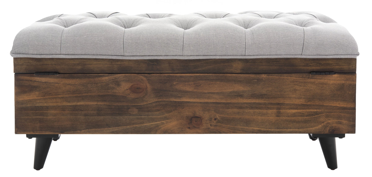 Grey Linen Storage Ottoman M178598