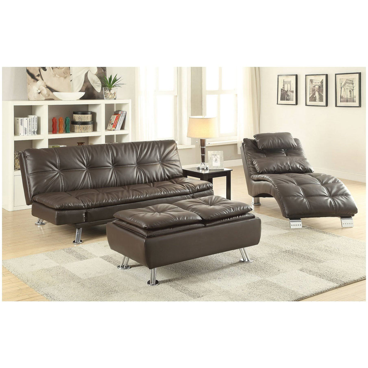 Brown Sofa Bed S9505