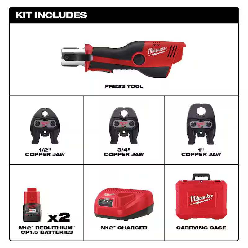 12-Volt Cordless Press Tool Kit with 3 Jaws L653