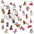 Christmas Dog Sticker Rolls 1000Pcs Vinyl Stickers L7639