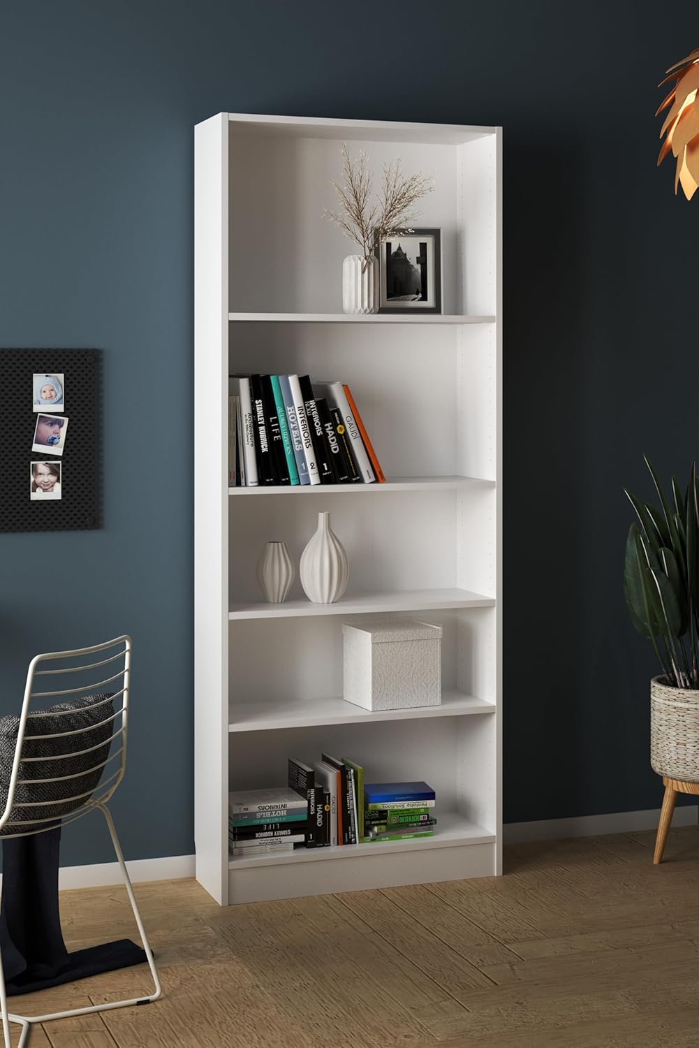 White 5 Shelf Bookcase N274477