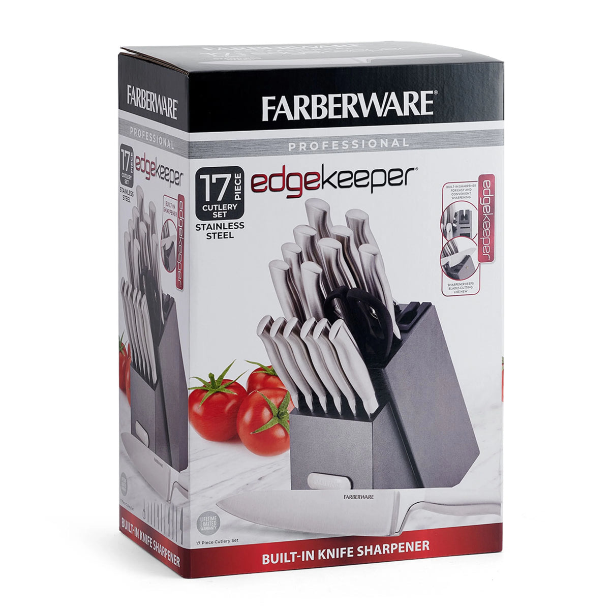 17 Piece Stainless Steel Knife Block Set Y627