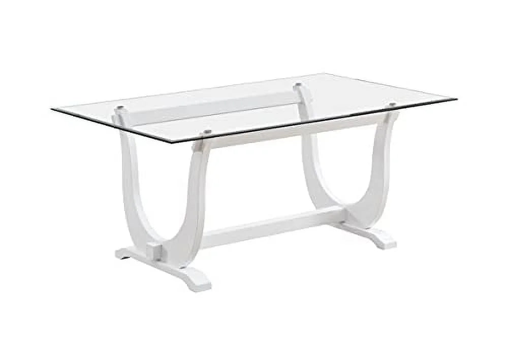 7 Piece Glass Top Dining Set Table & 6 Chairs W7365