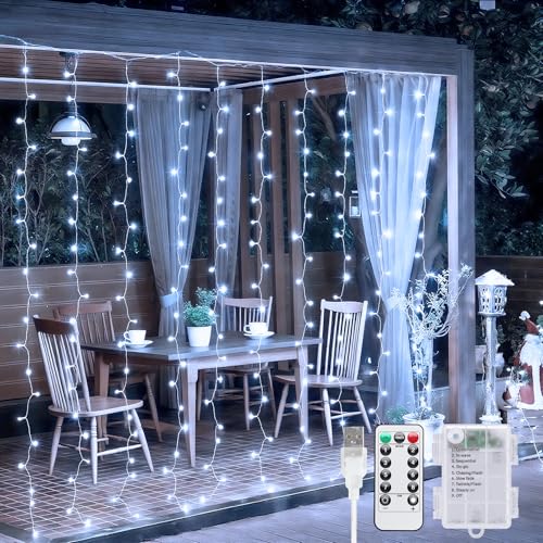200 LED Warm White Christmas Curtain Lights U89666