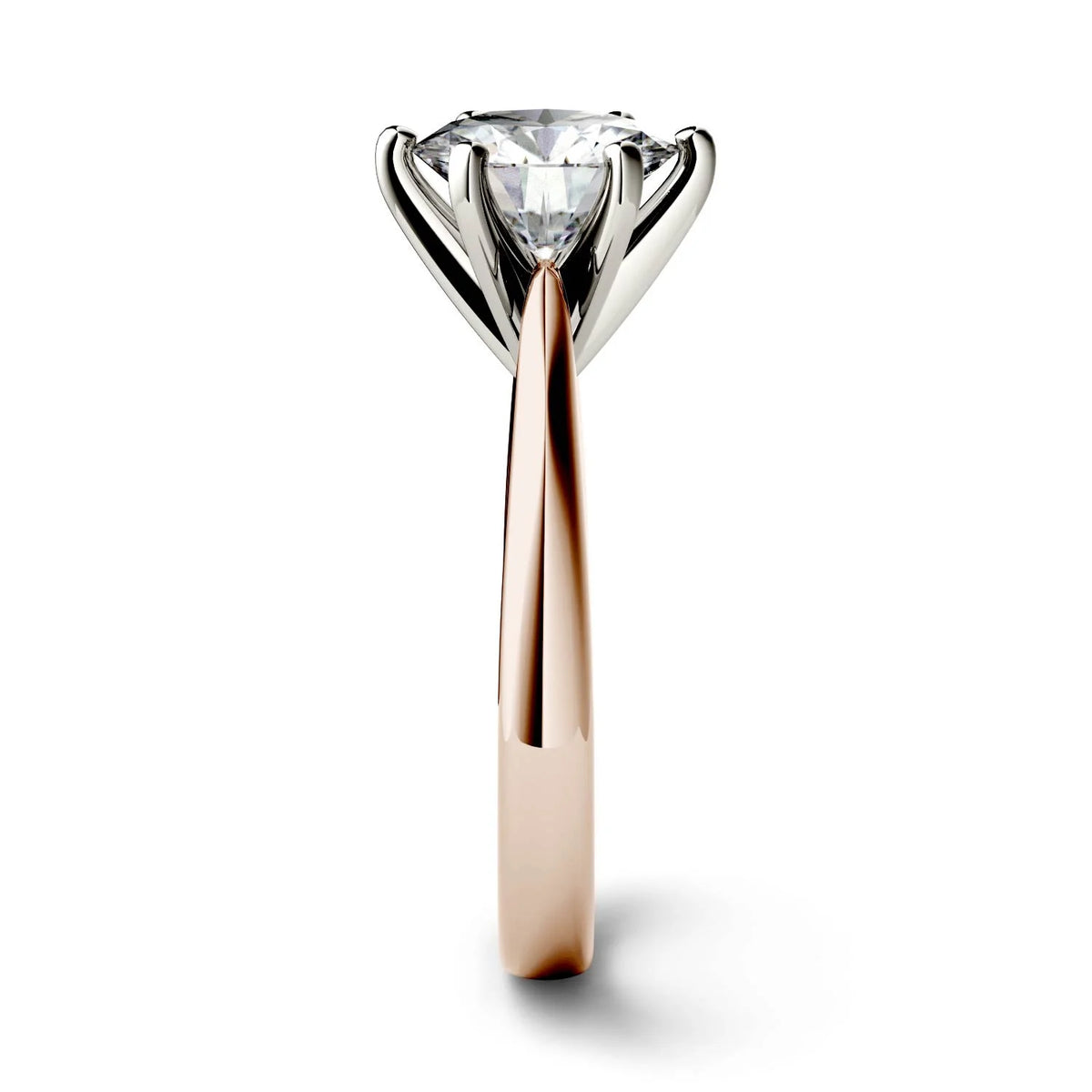 14K Rose Gold Moissanite Round Solitaire Engagement Ring 1.90 DEW G487
