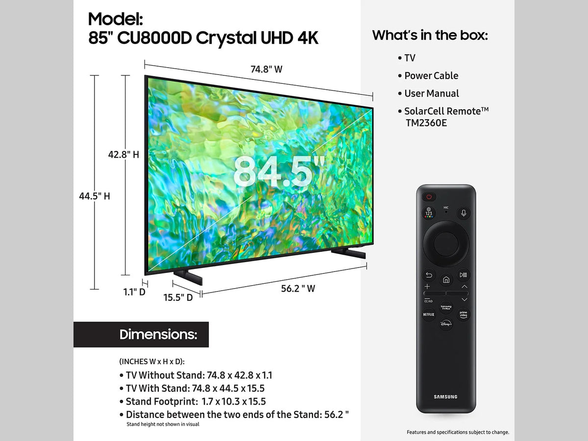 85 Class Crystal UHD 4K Smart TV O5724