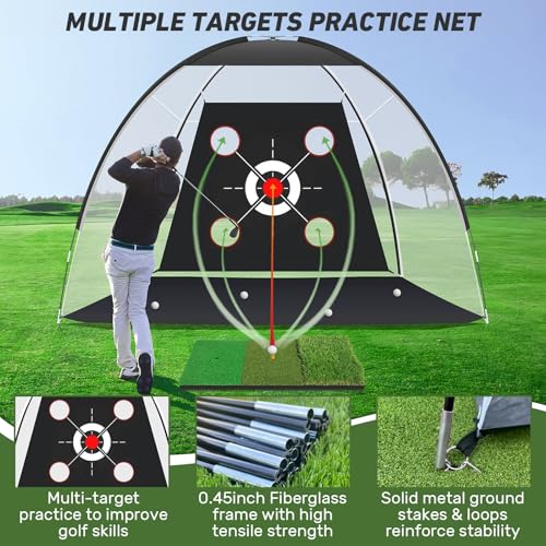 Golf Net with Practice Mat 10x7FT R406690
