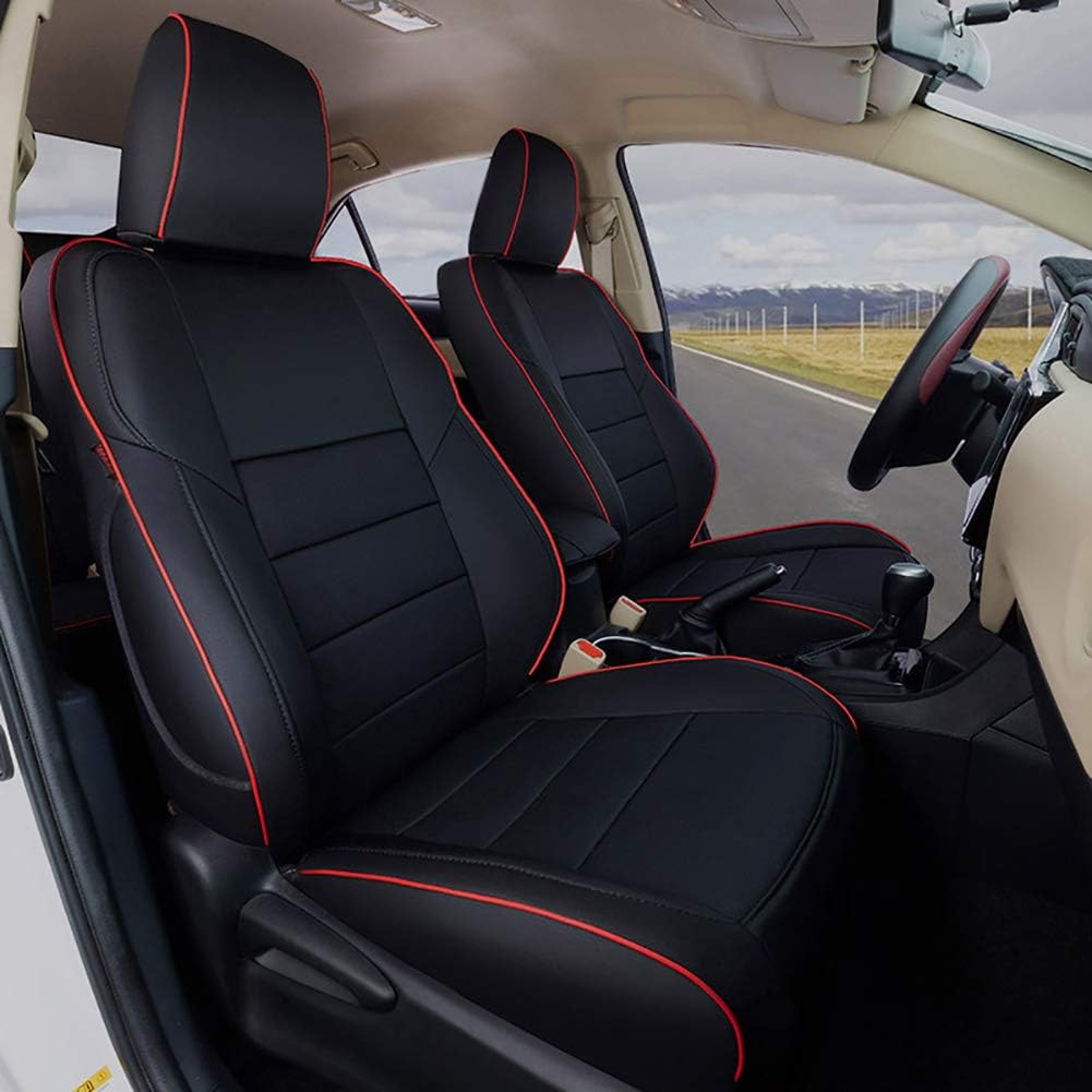Full Set Car Seat Covers Leatherette Black B71333